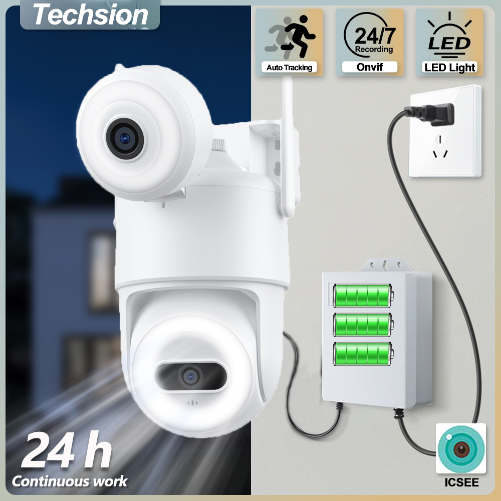 Home Security Flood Lights - 무선 보안 카메라 듀얼 렌즈 야외