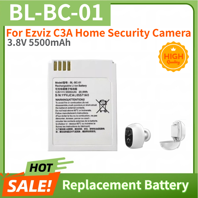 Home Security Battery Replacement - 고품질 3.8V 5500mAh 배터리, Ezviz C3A