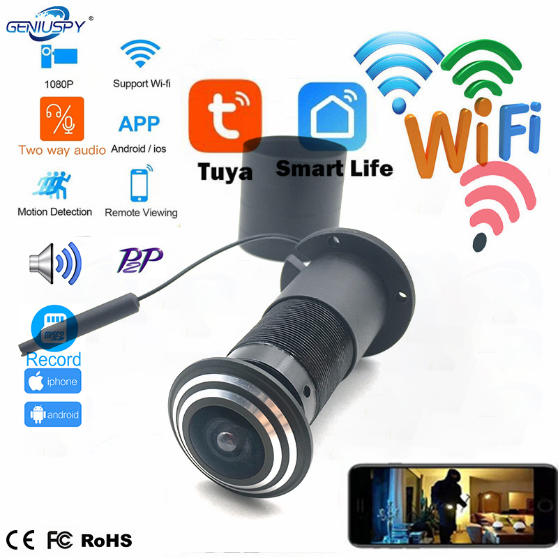 1080P 미니 핍홀 와이파이 도어 아이 홀 카메라,  - Home Security Front Door Camera 리뷰 및 가격