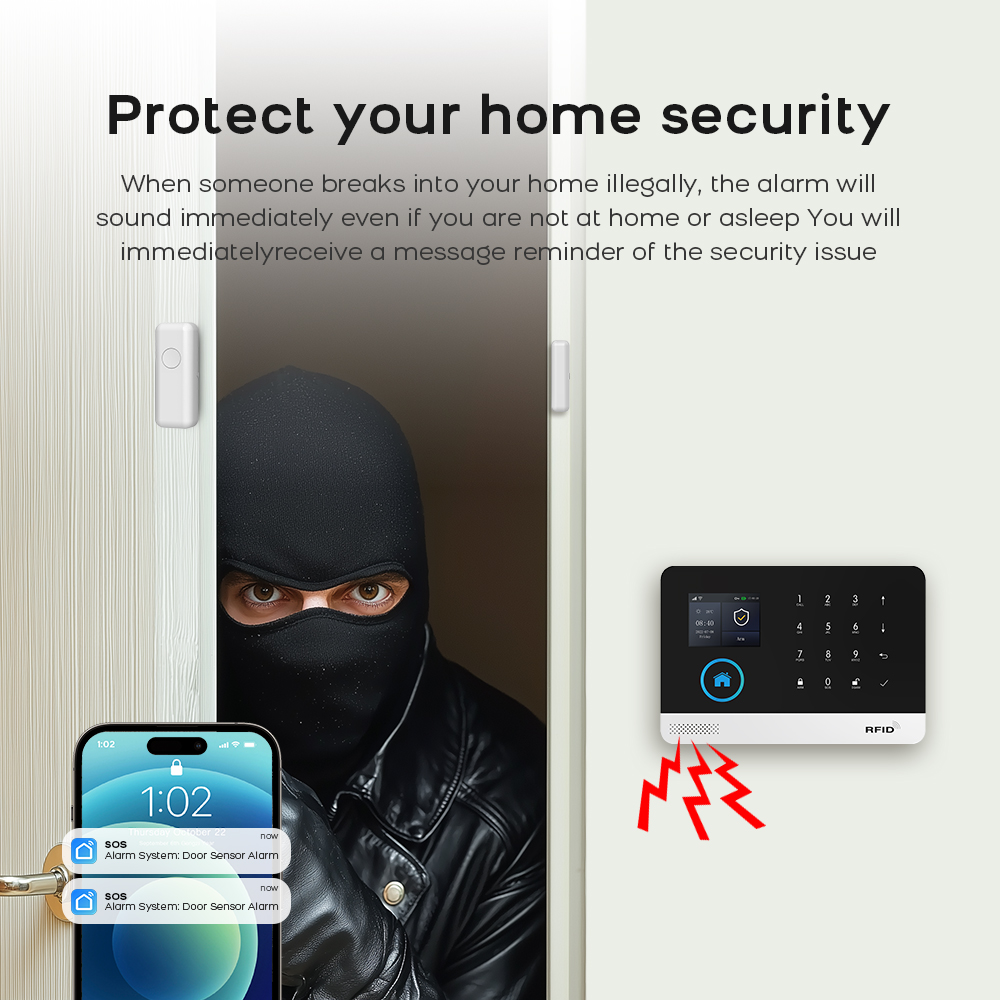 4G GSM Wifi 무선 홈 경보 시스템 Tuya 스 - Home Security Front Door Camera 리뷰 및 가격