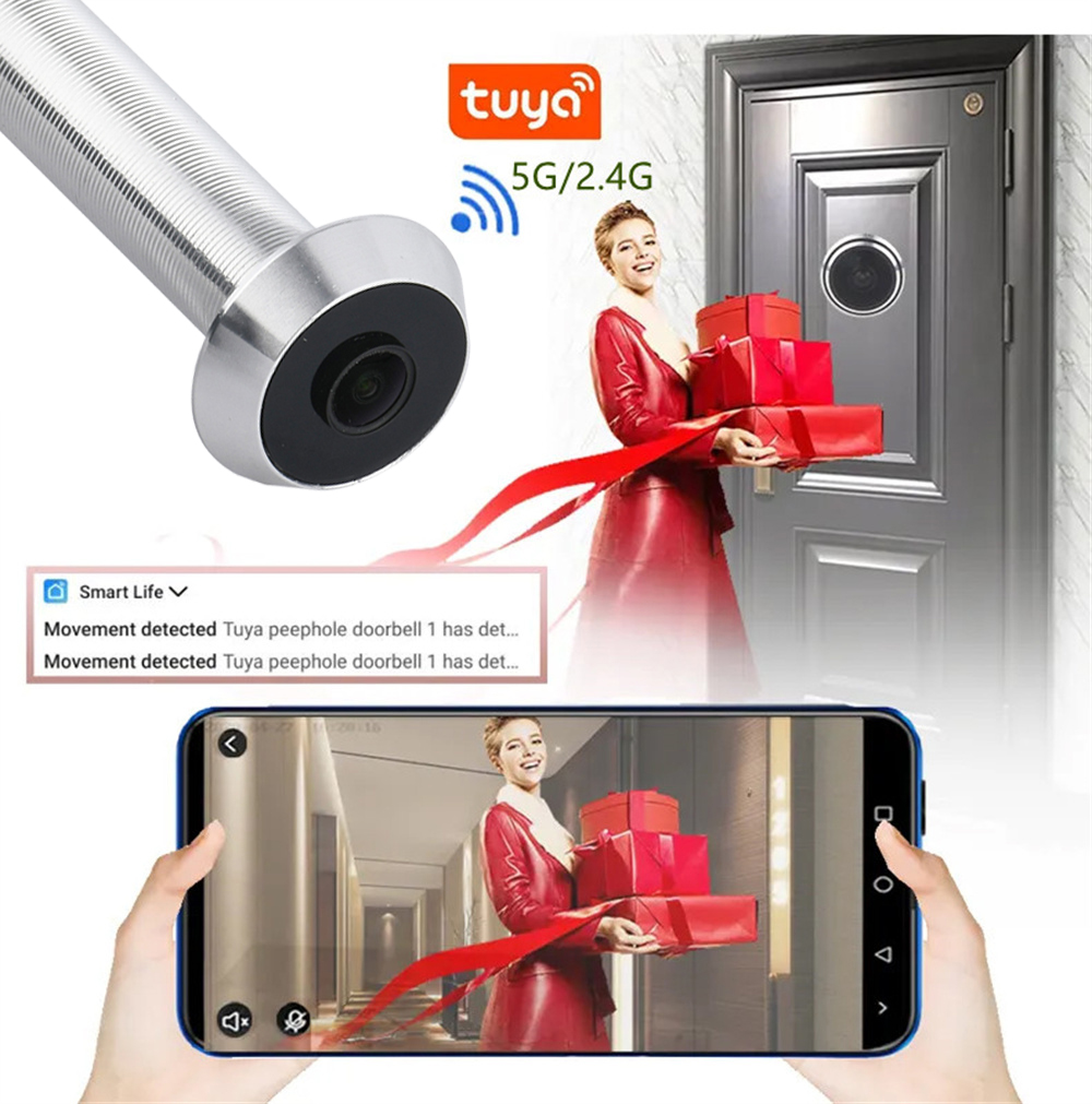 LED 도어 아이 카메라 1080P 2MP TF 카드  - Home Security Front Door Camera 리뷰 및 가격