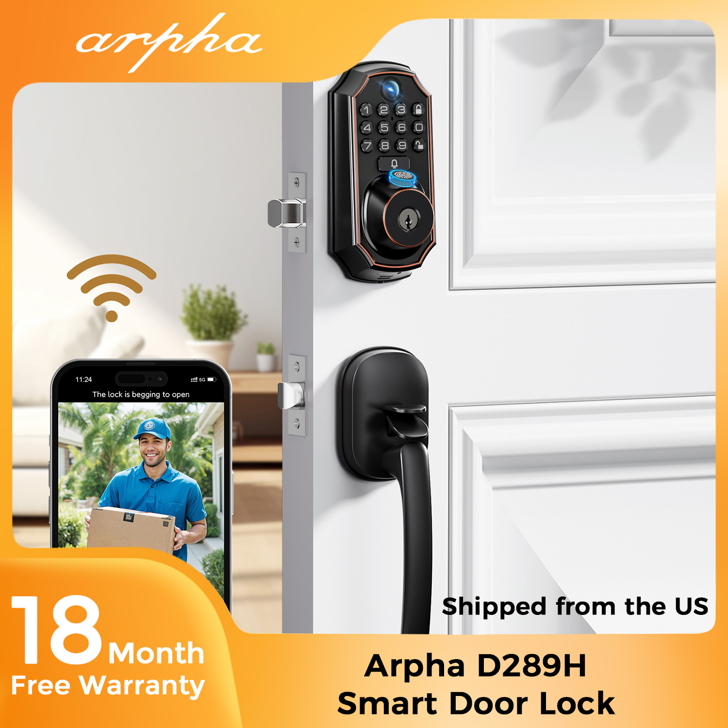 ARPHA D289H 스마트 도어락: 카메라, 앱 제어 - Home Security Front Door Camera 리뷰 및 가격