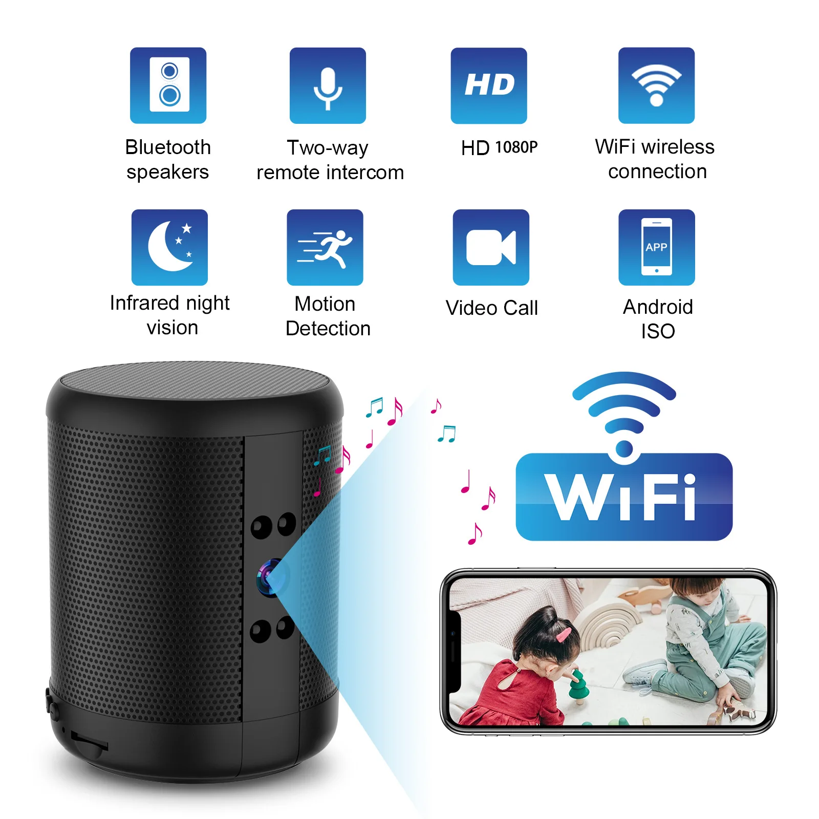 WiFi 보안 카메라 스피커 비디오 레코더 HD 야간  - Home Security Robot 리뷰 및 가격